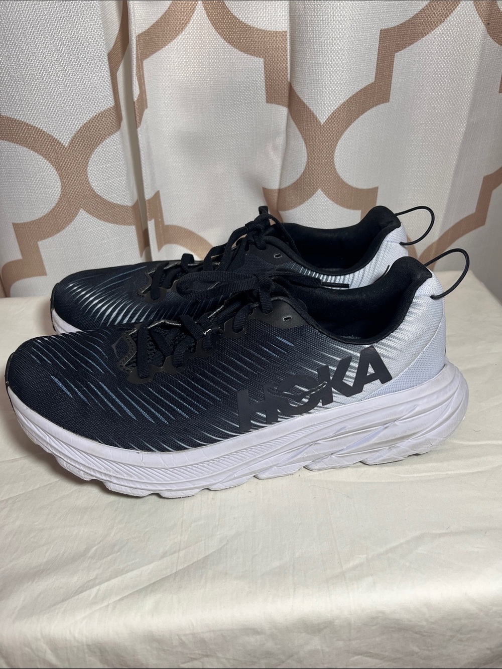 Hoka Men's Black and White Road Running Shoes